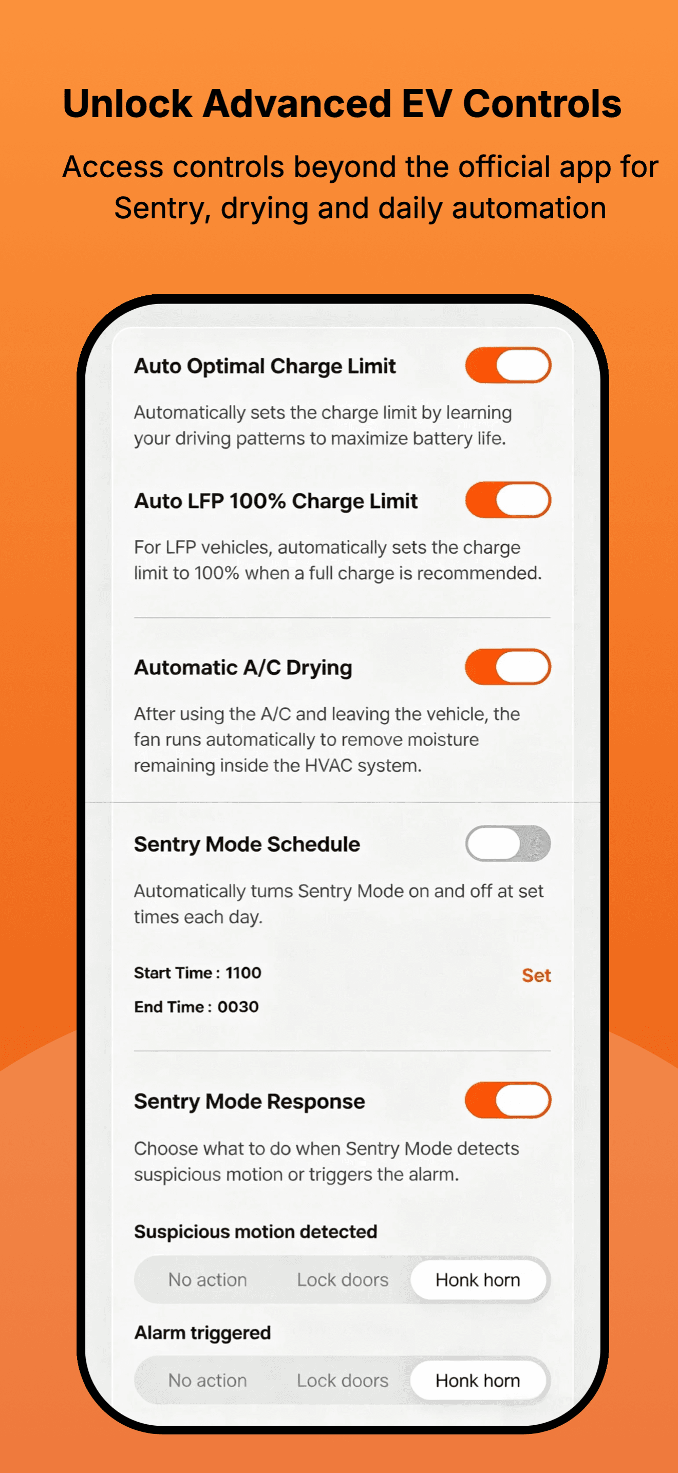 Unlock advanced EV controls and daily automation