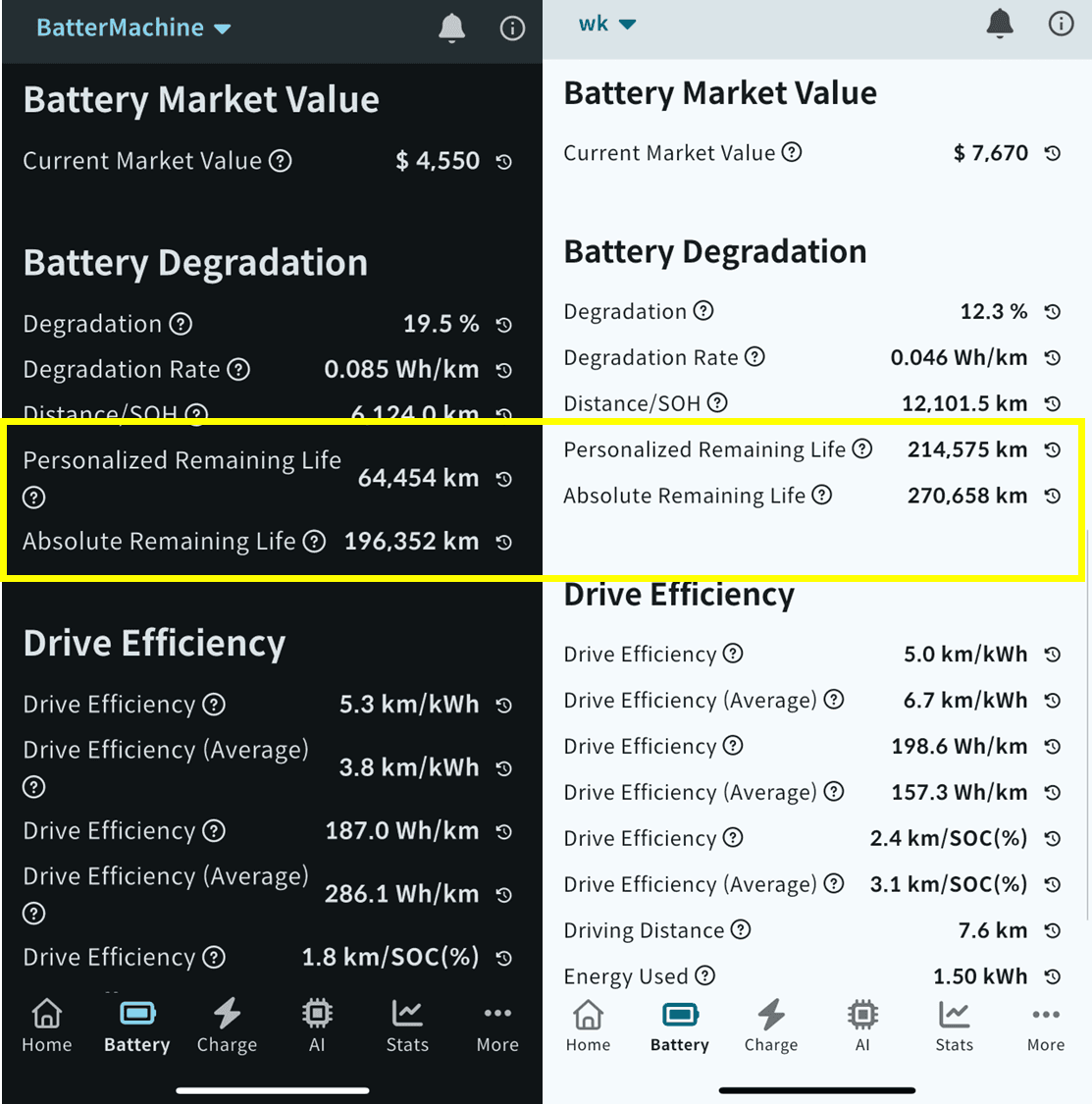 Tesla Battery Remaining Life Distance Update