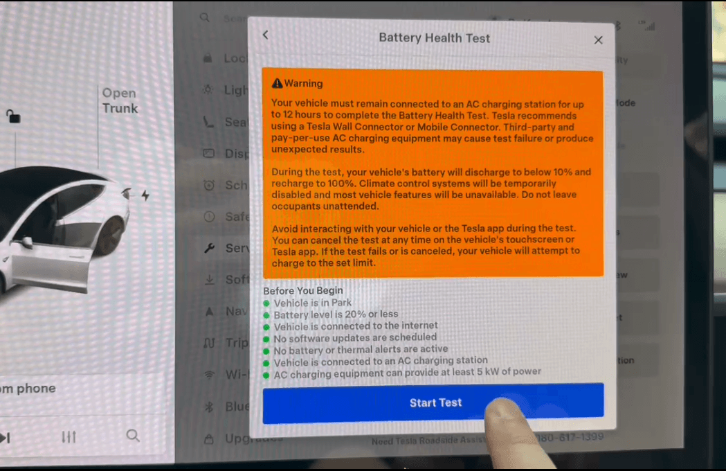 Tesla Battery Health Test: Procedure, Principles, and Real-World Results