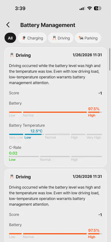 Smart battery management guide screen