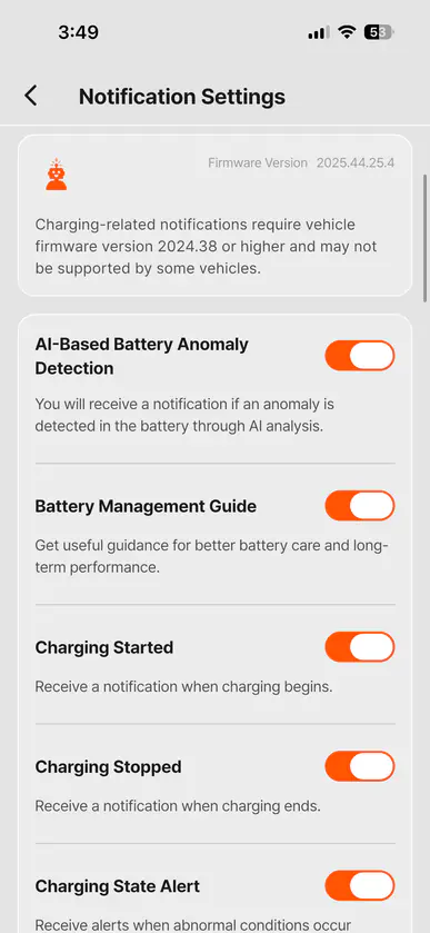 Charging monitoring screen